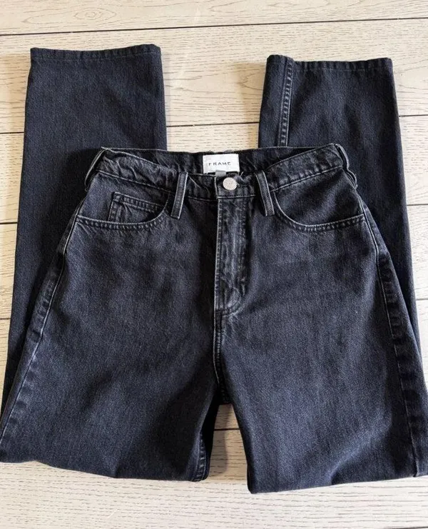 FRAME High’N’Tight Taper high raise Size 25 black jeans - Image 3