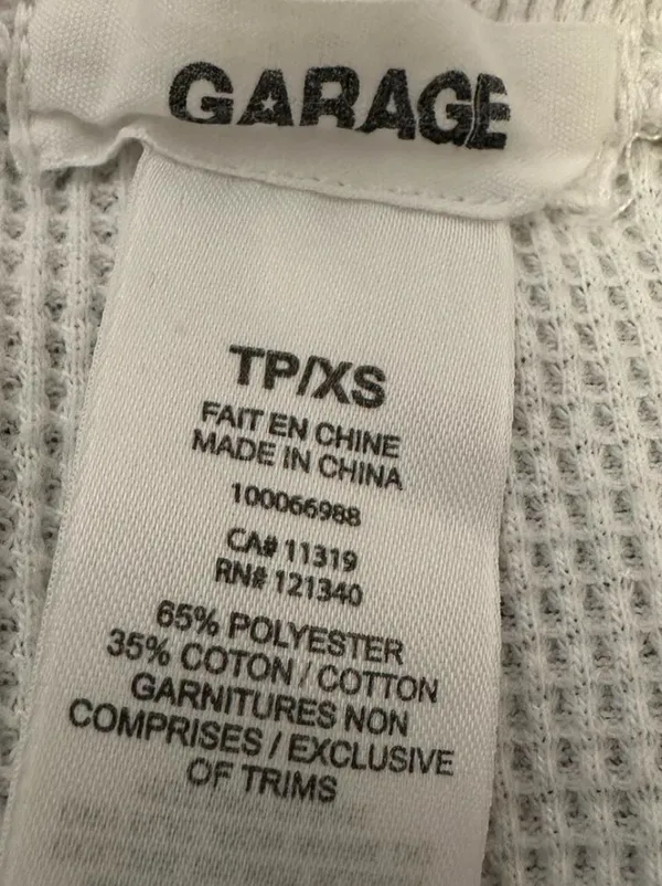 garage white waffle knit shorts - Image 3