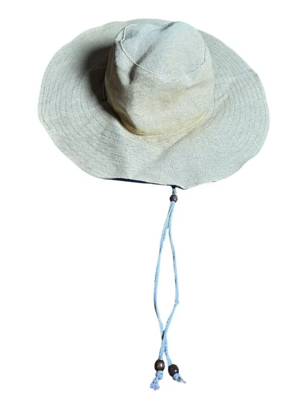 Tory Burch Adjustable Wide Brim Sun Hat Khaki Safari Beach Resort Hat - Image 9