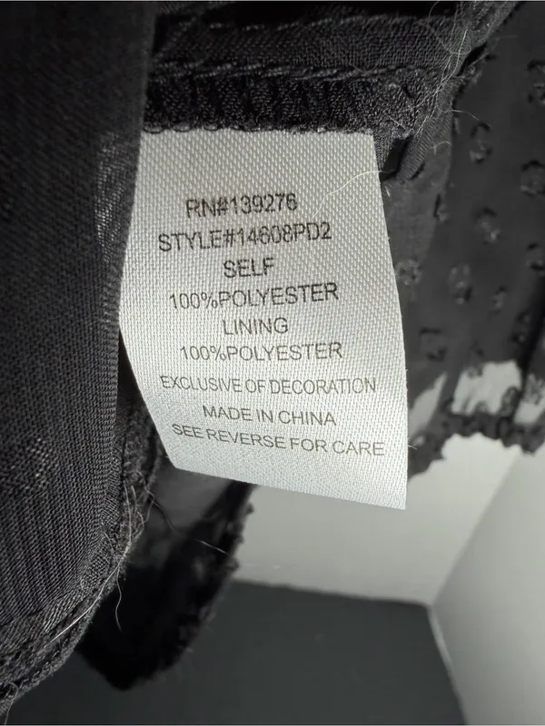 Daniel Rainn‎ Black Swiss Dot Lace Yoke Blouse - Image 3