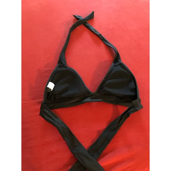 Old Navy vintage black halter triangle bikini top Size Small - Image 2