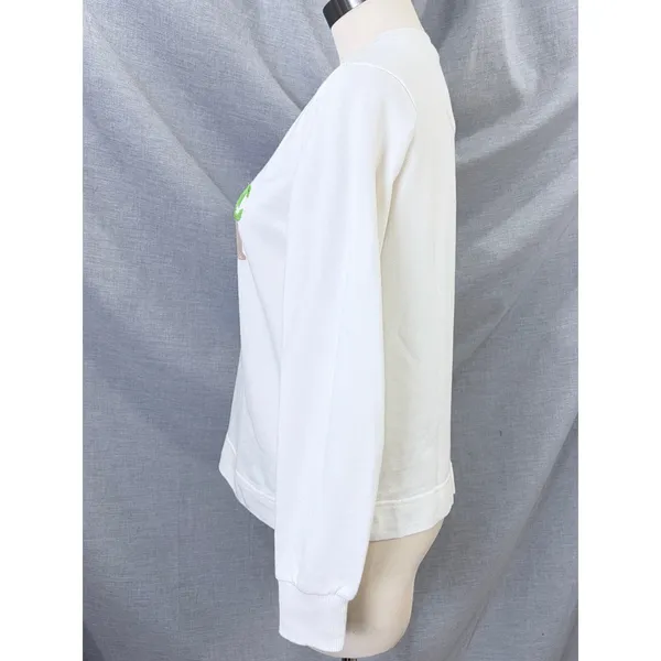 Garima Dhawan‎ Anthropologie Love Peace Happiness Courage Sweatshirt White XS - Image 6