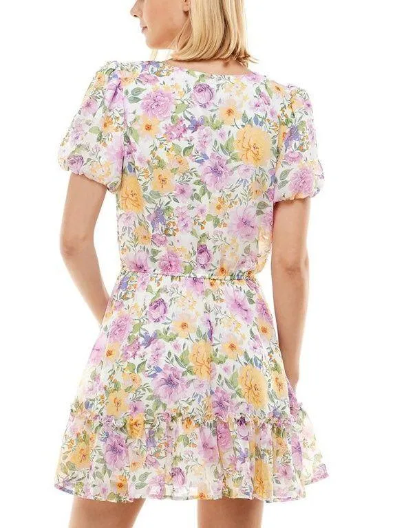 Crystal Doll Floral Flowy Puffed Sleeve Dress - Image 2