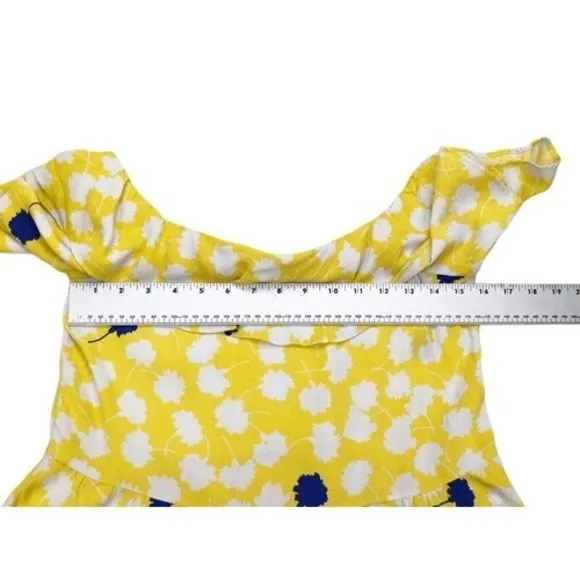 Zara Yellow Polka Dot Off Shoulder Flounce Crop Top Size‎ Medium - Image 3