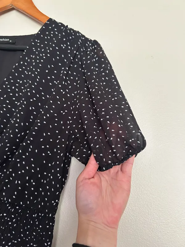 Black and white polka dot midi dress Size M - Image 4