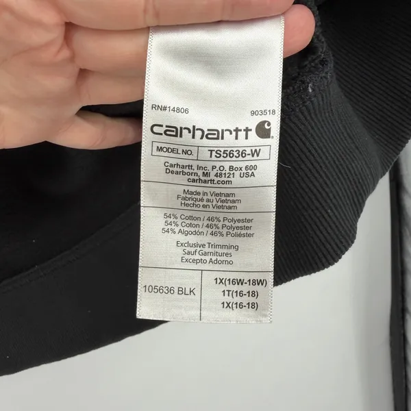 Carhartt Rain Defender Hoodie Womens 1X‎ Black Relaxed Fit Graphic - Image 7