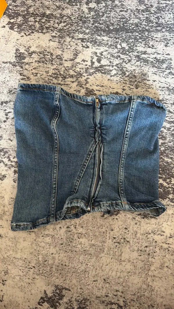 ZARA Denim Tube Top Corset - Image 2