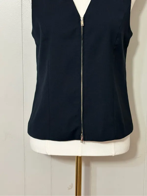 Abercrombie & Fitch Tailored Zip Vest Black Sleeveless Top Size M - Image 5