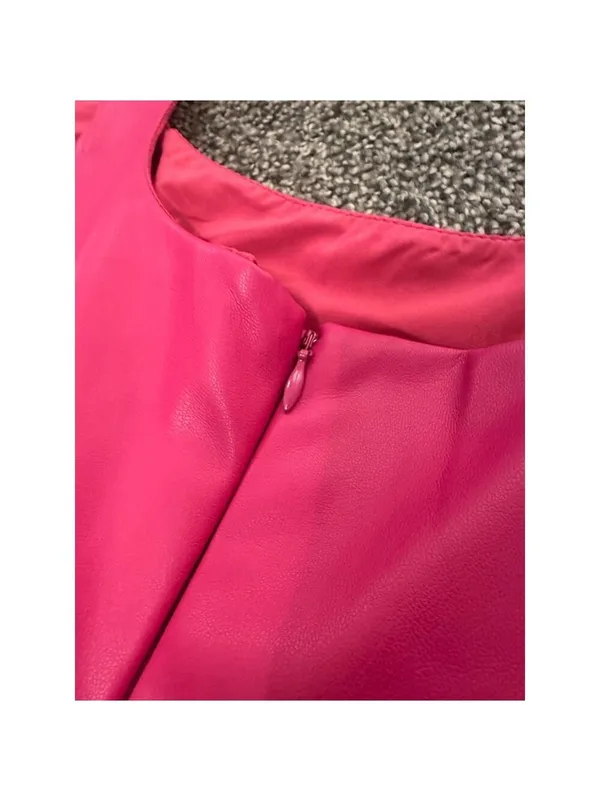 BCBGeneration Mini Dress Pink XXS Faux Leather - Image 9