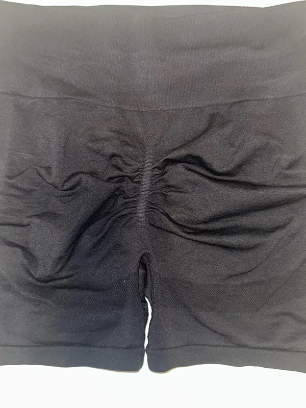SHEIN Black High-Waist Seamless Scrunch Butt Athletic Bike Shorts Womens XL - Image 2