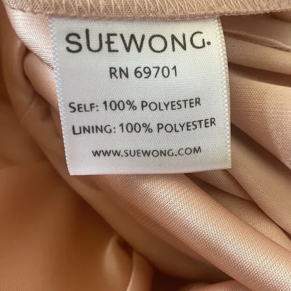 SUE WONG Crochet Blush Cocktail Mini Dress Size 0 - Image 10