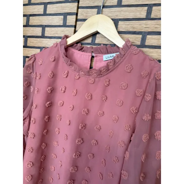Liumilac Mauve Blouse‎ Size Medium Pink - Image 3