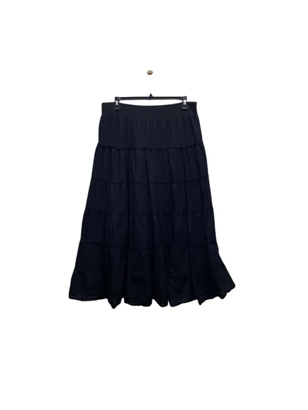 Style & Co. Gauzy Cotton Maxi Skirt Black Size XL Beach Boho Coastal Vacation - Image 2