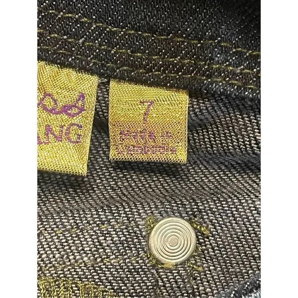 Princess Vera Wang Jean Mini Skirt Size 7 Dark Wash Stretchy Pockets (3648) - Image 3
