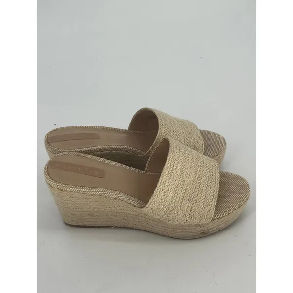 Copper Key Woven Espadrille Wedge Platform Slide Sandals Women 8 Cream Hamptons‎ - Image 4