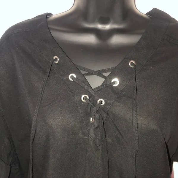 Marty m black tie up top oversized size small - Image 2