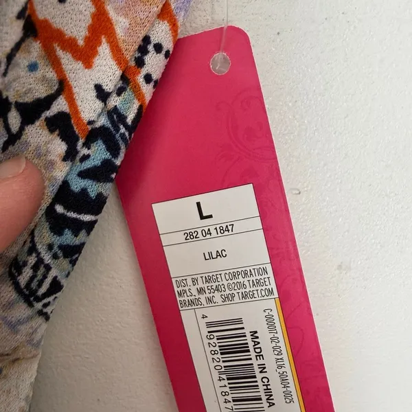 Xhilaration Women’s Large Blue Orange Patterned Wide Leg Pants New - Image 3