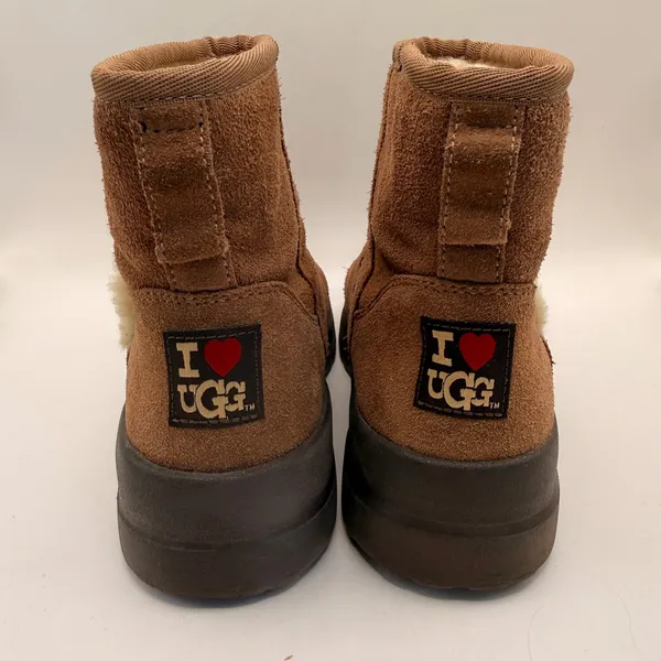 I Heart UGG Suede Ankle Boots Chestnut Brown Sheepskin Lining 1005858 Womens 7 - Image 3