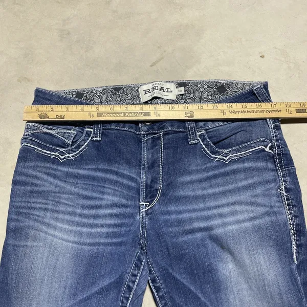 Ariat REAL High Rise Boot Jeans Women's SZ 32S 32x32 Wash Blue Stretch *Mark - Image 3