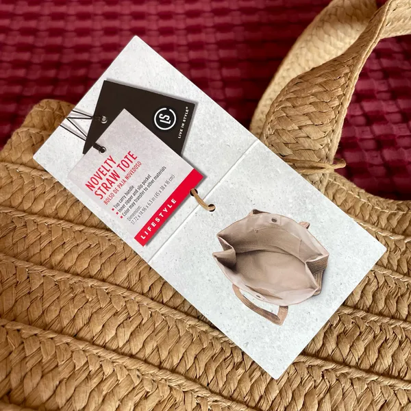 LS Live In Style On Beach Time Straw Tote Bag NWT Tan - Image 4