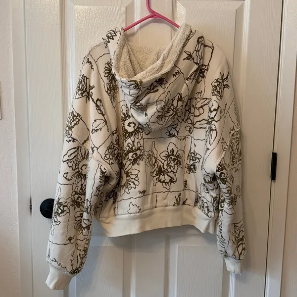 Free People Billie sherpa hoodie in ivory combo - Image 10