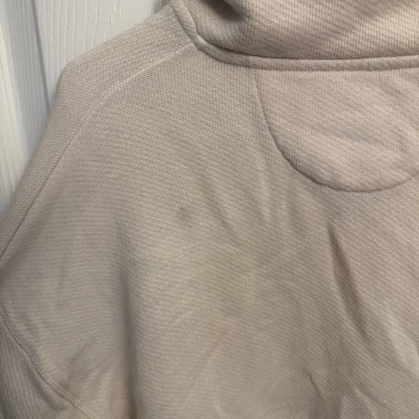 American Eagle Cream Snap Neck Pullover Sweatshirt - Image 3