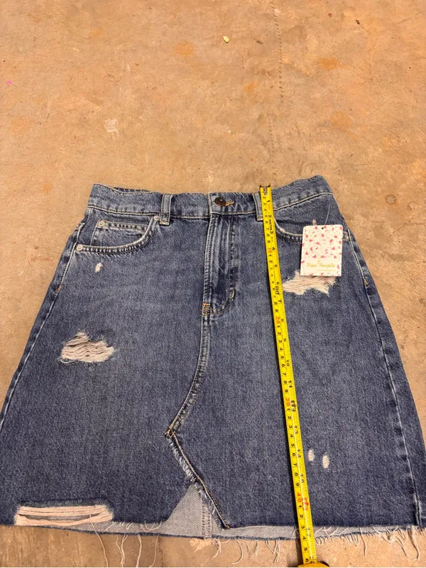 Free People Denim Western Country Jean Skirt NWT Women’s 26 - Image 5