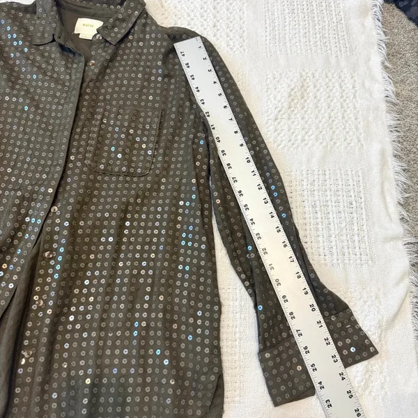 Anthropologie Maeve small Arwa sequin button up shirt blouse TLS2 2764 - Image 6