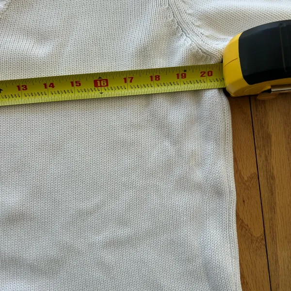 Brandy Melville‎ V Neck White Sweater 100% Cotton One Size Minimalist Top Shirt - Image 6
