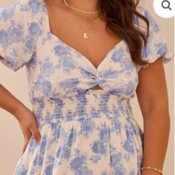 Arula Blue Floral Maxi Dress - Image 2