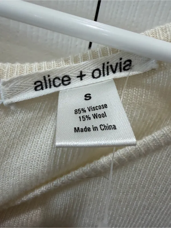 Alice + Olivia Cream Eyelet Babydoll Mini Dress Small NWT - Image 5