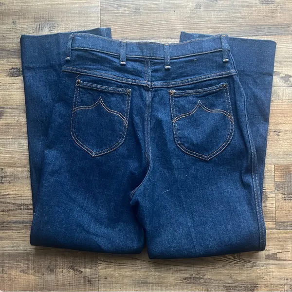 Vintage Wrangler Womens Dark Wash High Rise Straight Leg Jeans USA Sz 14 - Image 9