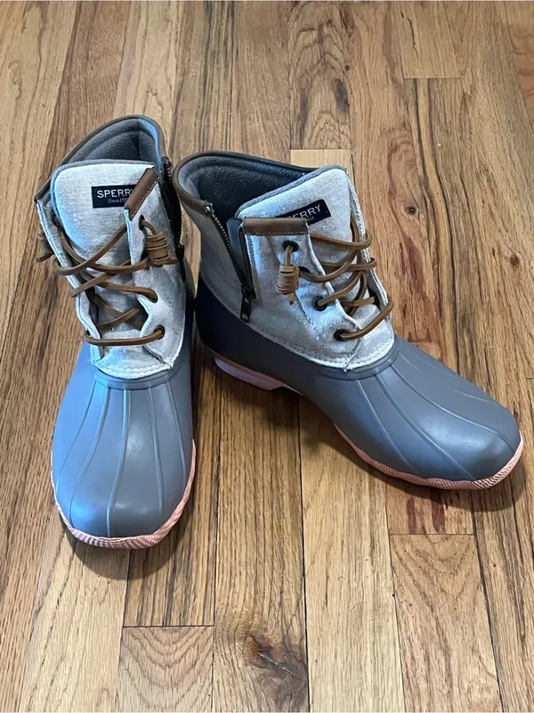 Sperry Women’s Size 8 Duck Boots Gray Waterproof Lace-Up - Image 4