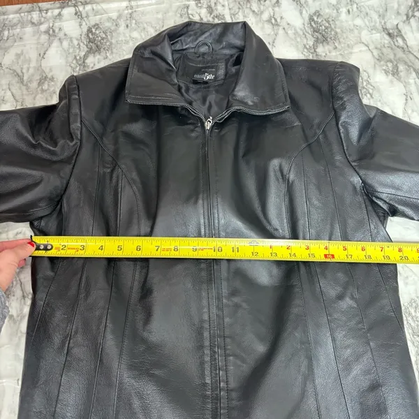 East 5th Genuine Leather Y2K Vintage Black Zip Up Jacket Coat size XL - Image 6