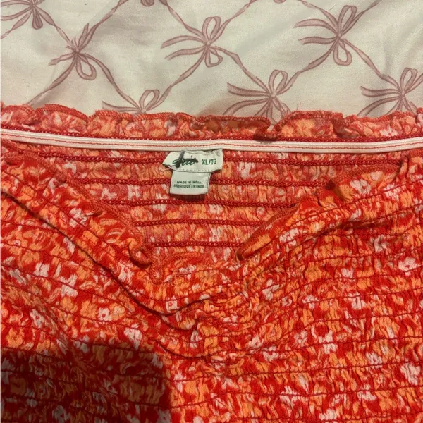 Aerie Red and White Floral Crop Tube Top - Image 3