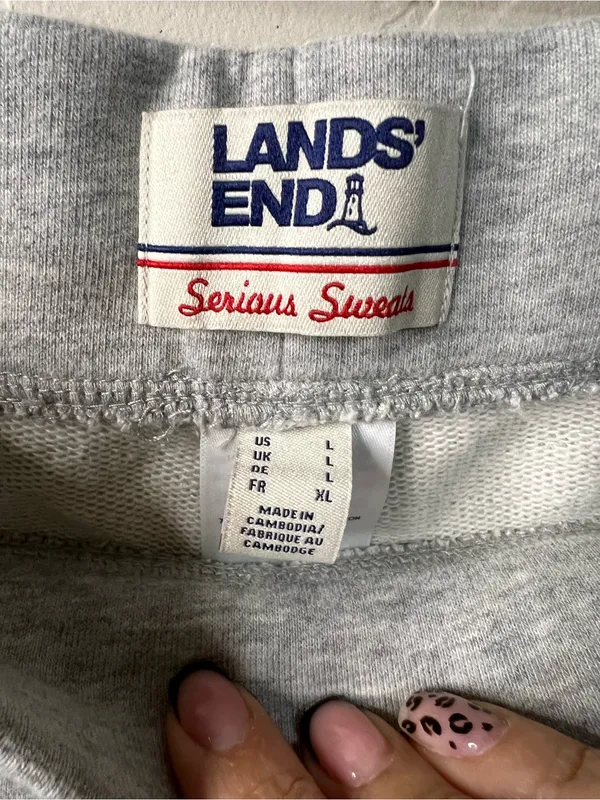 Lands’ End Serious Sweats Gray Straight Leg Cozy Lounge Sweatpants - Image 4