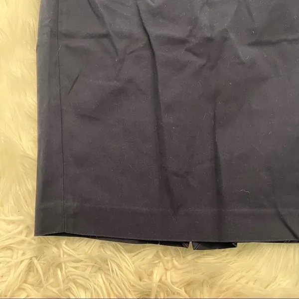 Zara‎ Basic Women's Size Medium Pencil Skirt Navy Blue Chino Exposed Gold Zipper - Image 4