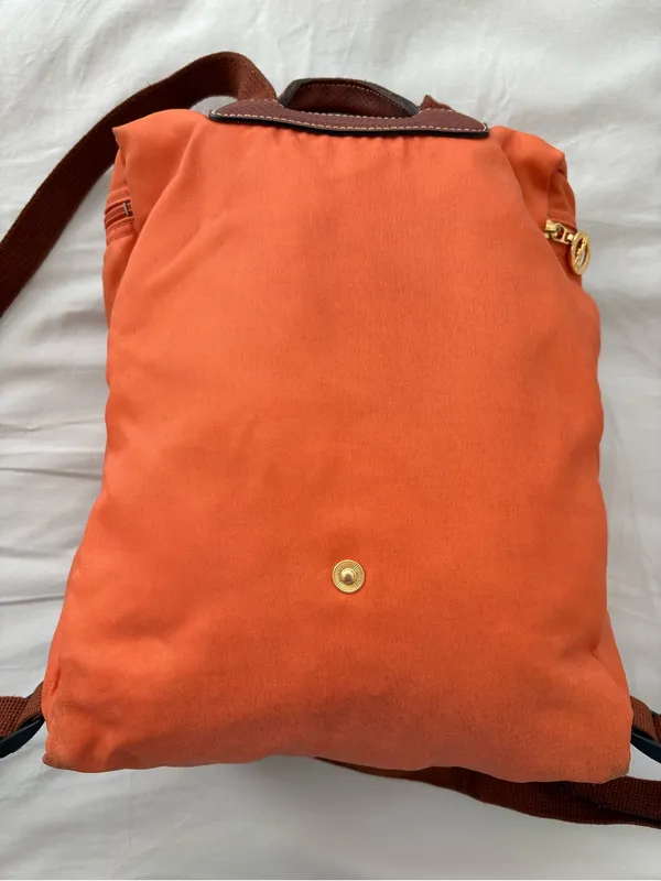 Longchamp Le Pliage Sac a Dos Backpack Nylon Orange - Image 5