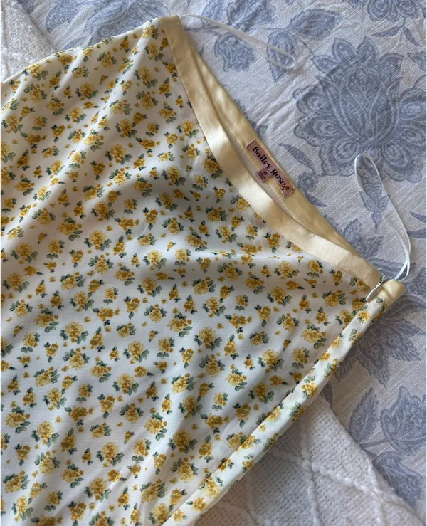 Yellow Floral Maxi Skirt - Image 3