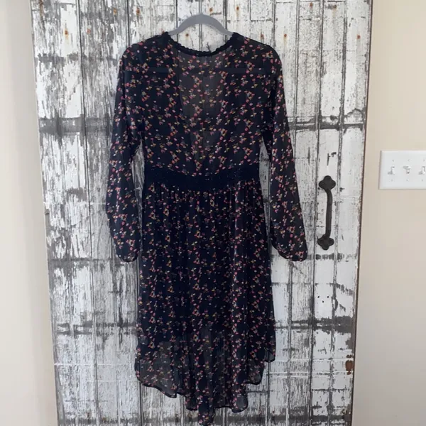 Xhilaration black floral sheer long duster - Image 4
