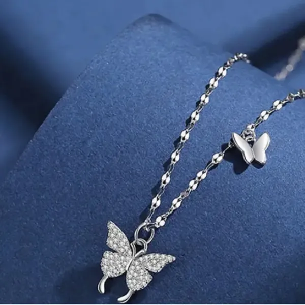 Silver Butterfly Necklace - Image 3
