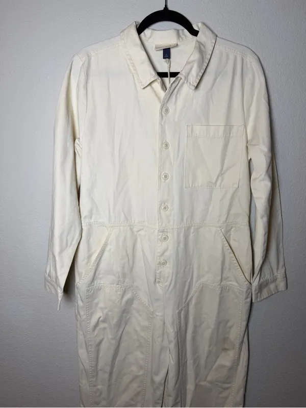 NWT Universal Thread Cream Utility Jumpsuit Long Sleeve Boilersuit Size 8 - Image 4