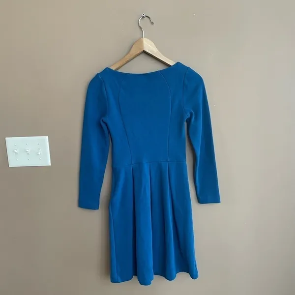 Boden Lindsey Long Sleeve Ponte Dress in Blue Size‎ 2 Petite - Image 7