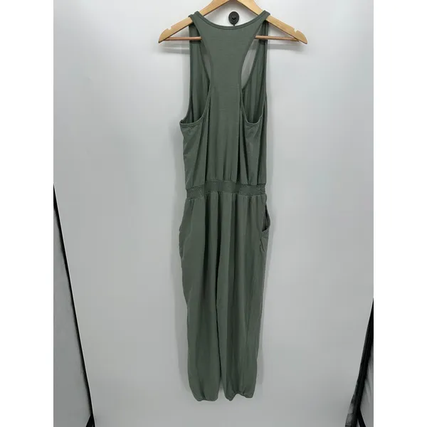 Aerie Womens Green Romper Jumpsuit Joggers Size M Pockets Summer Casual Lounge‎ - Image 2