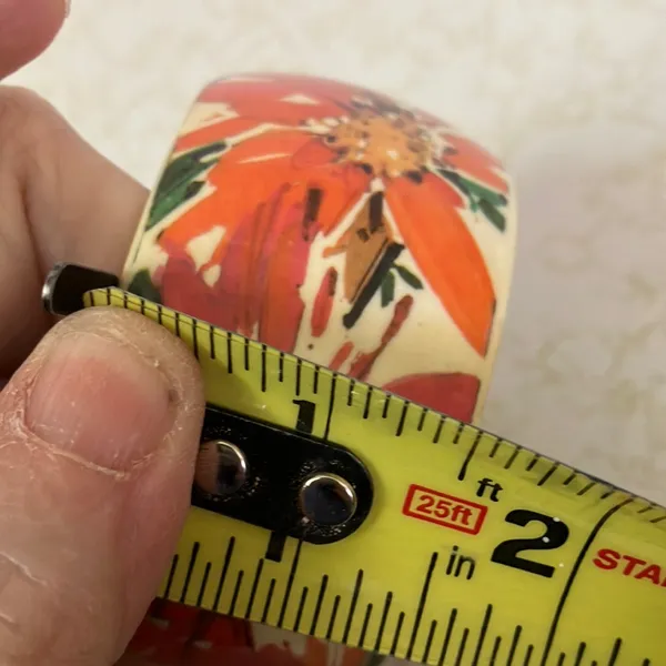 Floral Orange and Cream Bangle - Image 2