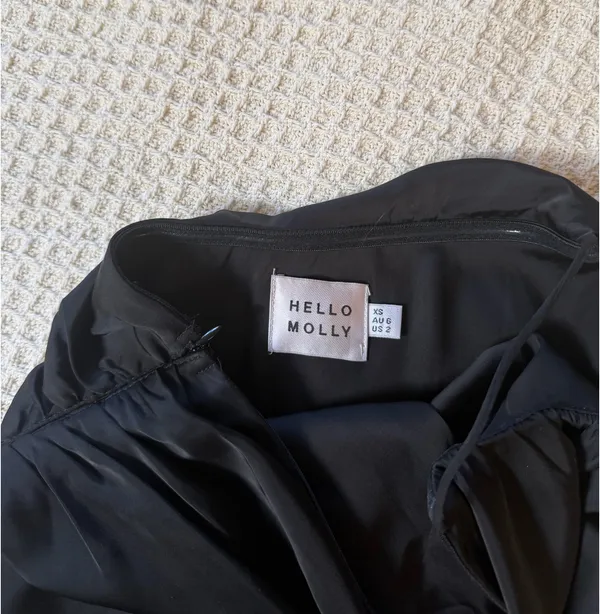 Hello Molly Dress Maxi Black Satin - Image 4