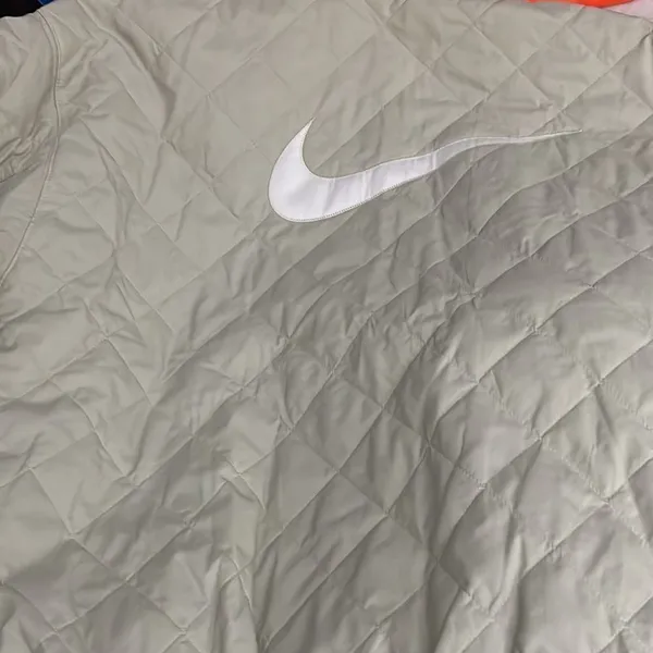 Nike olive green reversible varsity bomber jacket XL - Image 8