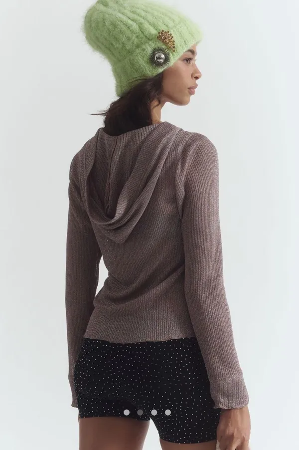 Anthropologie Daily Practice Sheer Metallic Long Sleeve - Image 3