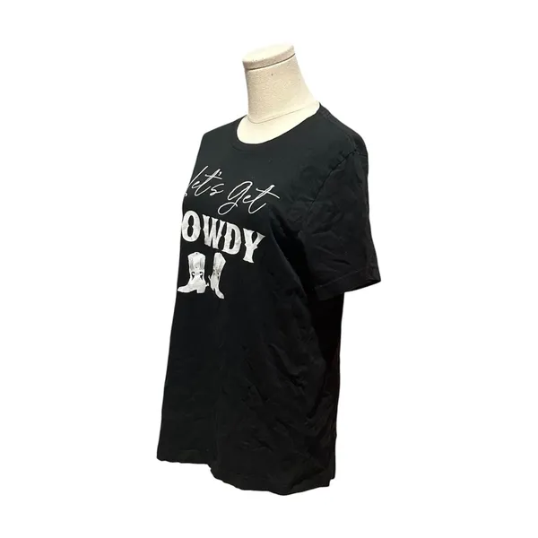 Let's Get Rowdy Cowgirl Boots Bachelorette Party T-Shirt Size Medium - Image 2