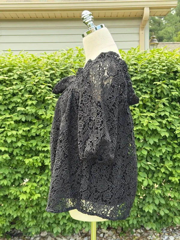 Maeve Anthropologie Whimsigoth‎ Off Shoulder Cutwork Lace Boho Top XXS Romantic - Image 5